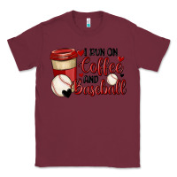 Burgundy i run on coffee and baseball Classic Tee - MaliasSmallBusiness