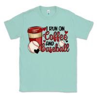 Seafoam i run on coffee and baseball Classic Tee - MaliasSmallBusiness