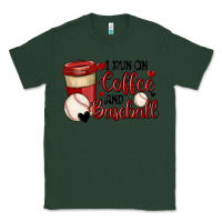 Sports Green i run on coffee and baseball Classic Tee - MaliasSmallBusiness