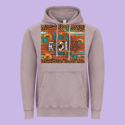 He Is Risen Gemstone Sunflower Leopard Vintage Hoodie Designed By Artiststas