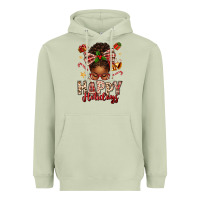 Matcha happy holidays christmas afro messy bun Heavyweight Hoodie - texasbilliewilder