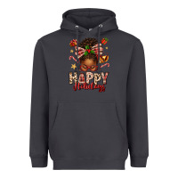 Smoke happy holidays christmas afro messy bun Heavyweight Hoodie - texasbilliewilder