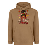 Toasted Coconut happy holidays christmas afro messy bun Heavyweight Hoodie - texasbilliewilder