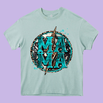 Cowhide Mama Lighting Bolt Heavy Core Tee Designed By Zillion Design Studio