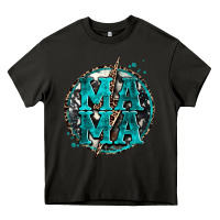 Asphalt cowhide mama lighting bolt Heavy Core Tee - Zillion Design Studio