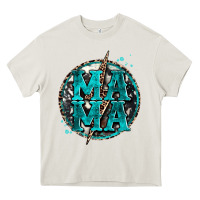 Cream cowhide mama lighting bolt Heavy Core Tee - Zillion Design Studio