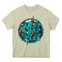 Mossy cowhide mama lighting bolt Heavy Core Tee - Zillion Design Studio