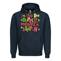 Navy chip dippin' margarita sippin' Zipper Hoodie - LillyAllenDesigns