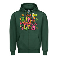 Sports Green chip dippin' margarita sippin' Zipper Hoodie - LillyAllenDesigns