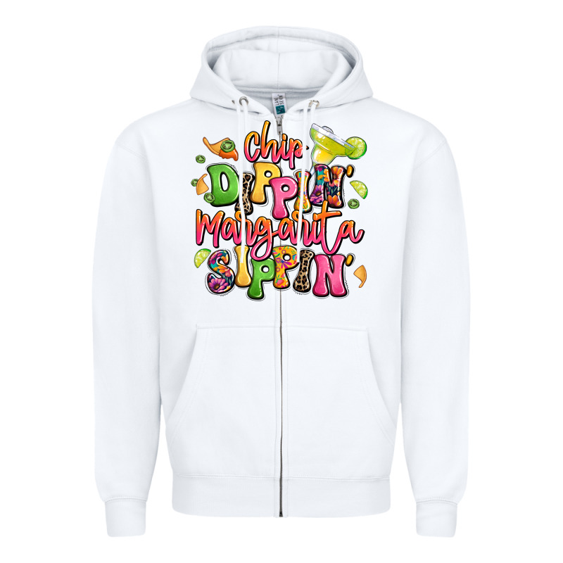 Chip Dippin' Margarita Sippin' Zipper Hoodie by LillyAllenDesigns | Teevron