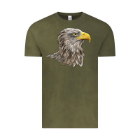 Vintage Olive American White Sea Eagle Head Vintage Tee - LillyAllenDesigns