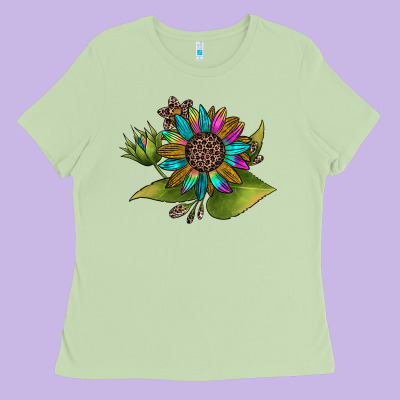 Western Sunflower Ladies Tee Designed By Jahusdesignshop
