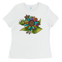 White western sunflower Ladies Tee - JahusDesignShop