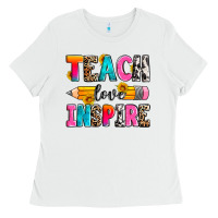 White teach love inspire Ladies Tee - Zillion Design Studio