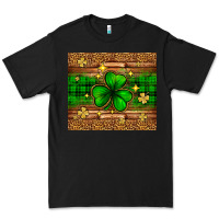 Black St. Patrick's Day shamrock leopard Premium Tee - Neo Western