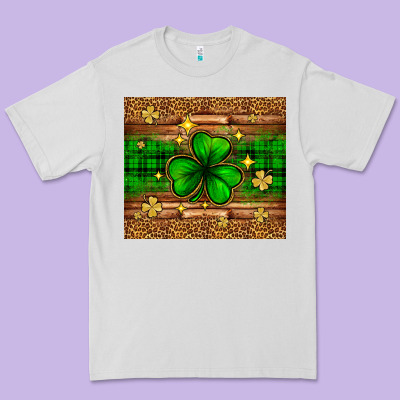 St. Patrick's Day Shamrock Leopard Premium Tee Designed By Neo Western