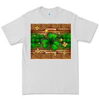 Dove Grey St. Patrick's Day shamrock leopard Premium Tee - Neo Western