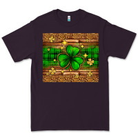Plum St. Patrick's Day shamrock leopard Premium Tee - Neo Western