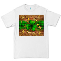 White St. Patrick's Day shamrock leopard Premium Tee - Neo Western