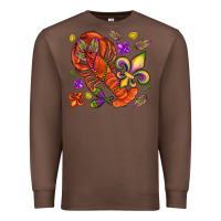 Chestnut Crawfish and fleur de lis Premium Sweatshirt - NancyCooperArtShop