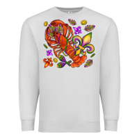 Dove Grey Crawfish and fleur de lis Premium Sweatshirt - NancyCooperArtShop