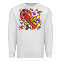 Oatmeal Heather Crawfish and fleur de lis Premium Sweatshirt - NancyCooperArtShop