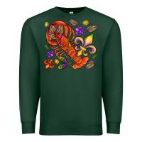 Sports Green Crawfish and fleur de lis Premium Sweatshirt - NancyCooperArtShop