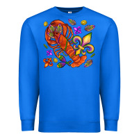 True Royal Crawfish and fleur de lis Premium Sweatshirt - NancyCooperArtShop