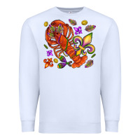 White Crawfish and fleur de lis Premium Sweatshirt - NancyCooperArtShop
