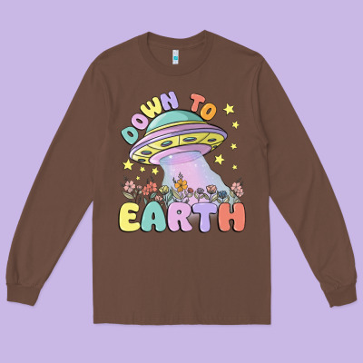 Down To Earth Long Sleeve Tee Designed By Maliassmallbusiness