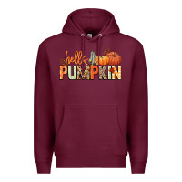 Burgundy Hello pumpkin Premium Hoodie - NancyCooperArtShop