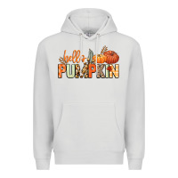 Dove Grey Hello pumpkin Premium Hoodie - NancyCooperArtShop