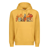 Mustard Hello pumpkin Premium Hoodie - NancyCooperArtShop