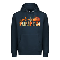 Navy Hello pumpkin Premium Hoodie - NancyCooperArtShop