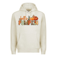 Oatmeal Heather Hello pumpkin Premium Hoodie - NancyCooperArtShop
