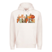 Pale Pink Hello pumpkin Premium Hoodie - NancyCooperArtShop