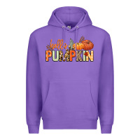 Purple Hello pumpkin Premium Hoodie - NancyCooperArtShop