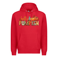 Red Hello pumpkin Premium Hoodie - NancyCooperArtShop