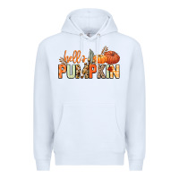 White Hello pumpkin Premium Hoodie - NancyCooperArtShop