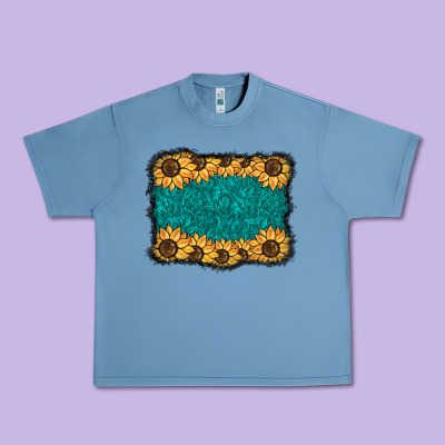 Sunflower Background Urban Heavy Tee Designed By Barkaloodesign