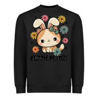 Black bloom bestie cat Heavyweight Sweatshirt - MaliasSmallBusiness