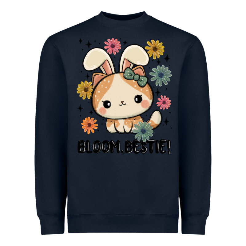 Bloom Bestie Cat Heavyweight Sweatshirt by MaliasSmallBusiness | Teevron