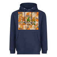 Navy fall with gnomes Heavyweight Hoodie - texasbilliewilder