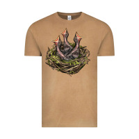 Vintage Camel Bird Nest With Baby Birds Vintage Tee - LillyAllenDesigns