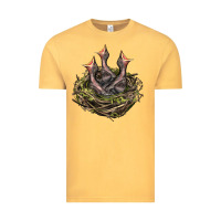 Vintage Mustard Bird Nest With Baby Birds Vintage Tee - LillyAllenDesigns