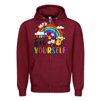 Burgundy bee yourself Zipper Hoodie - LillyAllenDesigns