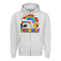Dove Grey bee yourself Zipper Hoodie - LillyAllenDesigns