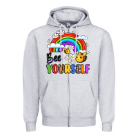Heather Grey bee yourself Zipper Hoodie - LillyAllenDesigns