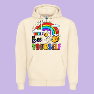 Bee Yourself Zipper Hoodie Designed By Lillyallendesigns
