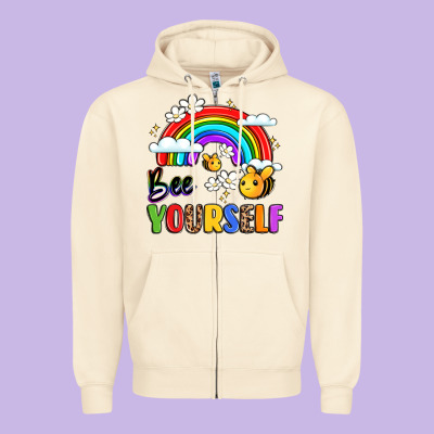 Bee Yourself Zipper Hoodie Designed By Lillyallendesigns